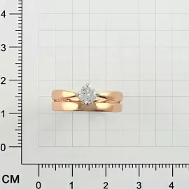 Кольцо 1 камень КольцоКЛ-38.18.5.бцФ.з585  золото_1